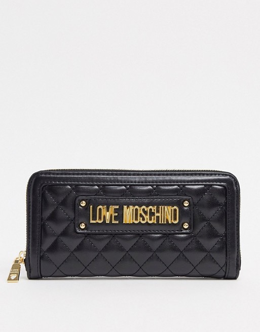 Love Moschino large quilted purse in black