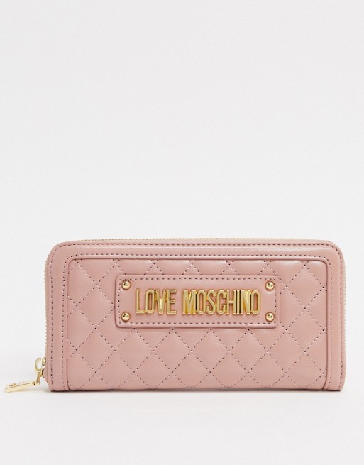 Love Moschino large quilted purse in pink
