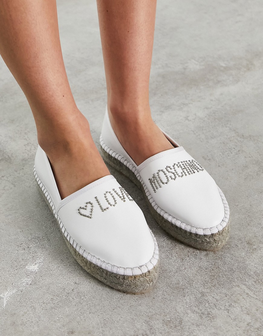 Love Moschino leather espadrilles in white
