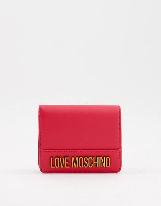 Love Moschino lettering logo purse in red