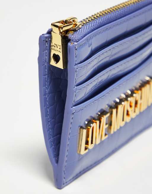 Love Moschino - Lilla kortholder med krokodillemønster, 2 af 4