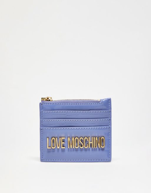 Love Moschino – Ljuslila korthållare med krokodilskinnsmönster