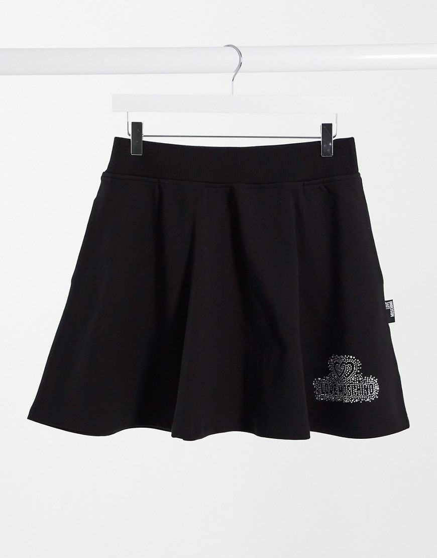 Love Moschino logo a-line skirt in black