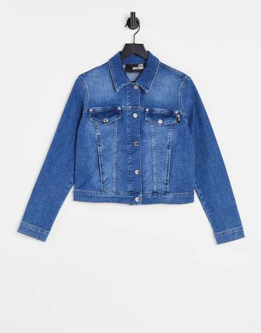 Love Moschino logo back denim jacket in blue