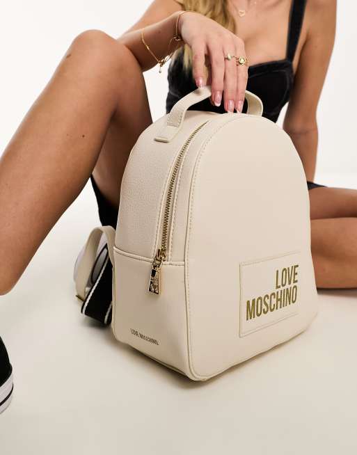 Love Moschino logo backpack in cream