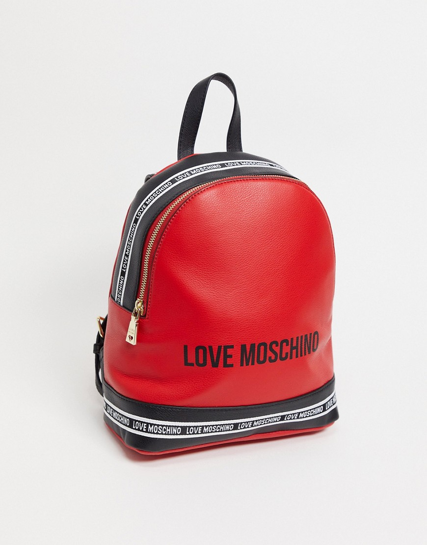 Love Moschino logo backpack in red
