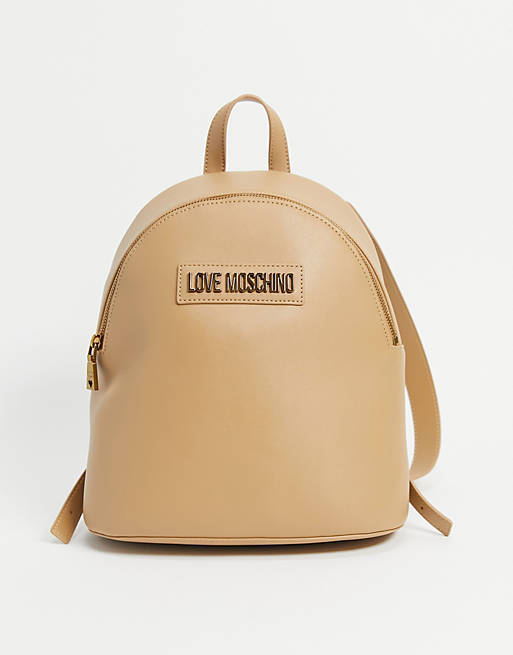 Love Moschino logo backpack in tan