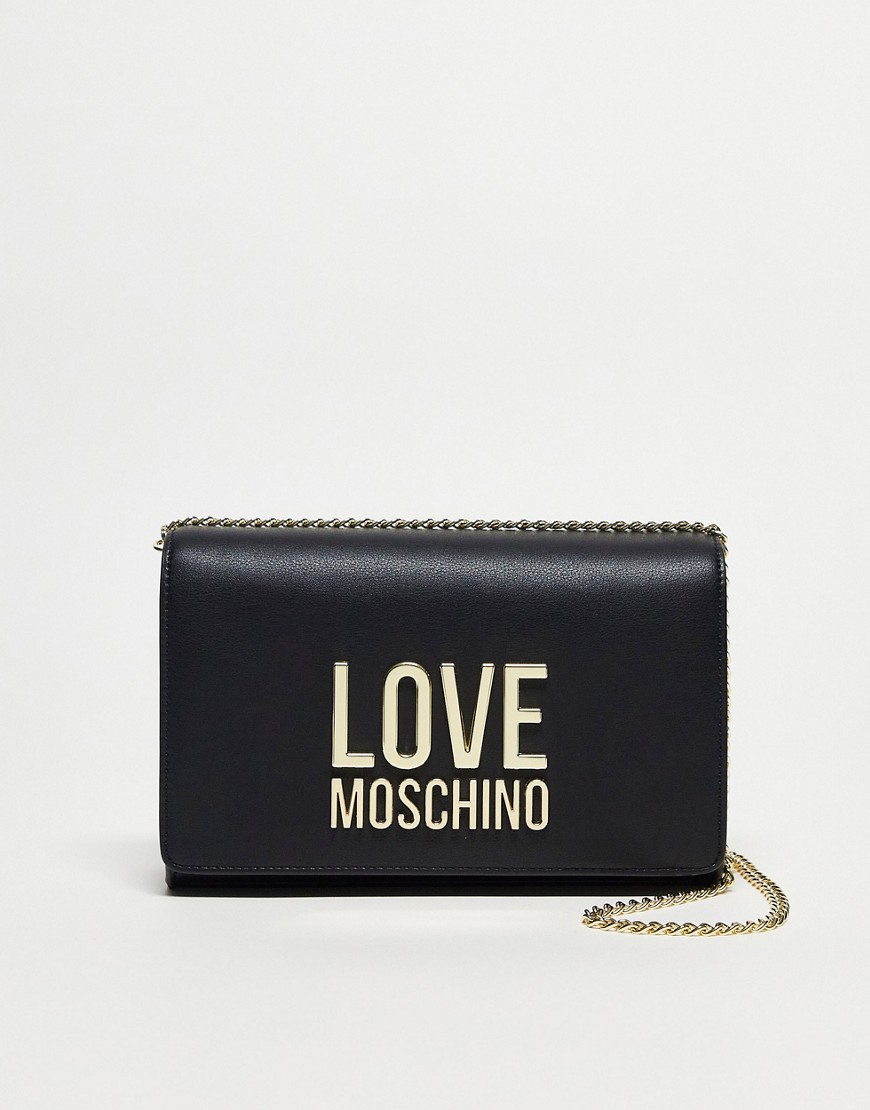 Love Moschino Logo Cross Body Bag In Black