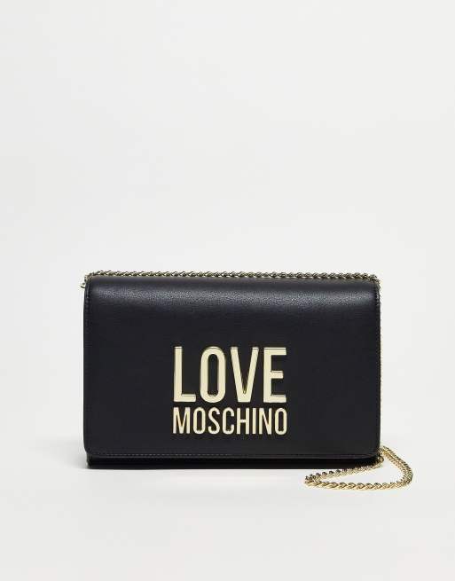 Love Moschino logo cross body bag in black