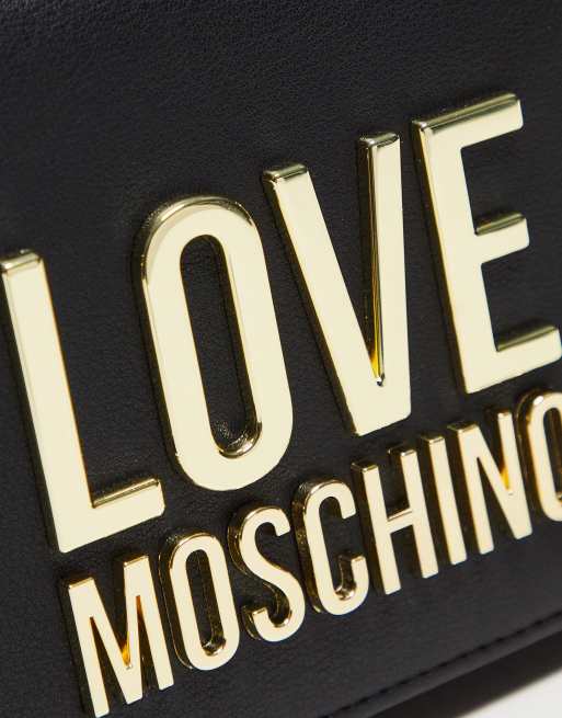 Love Moschino logo cross body bag in black