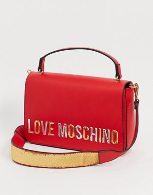 Love Moschino logo cross body bag in red | ASOS
