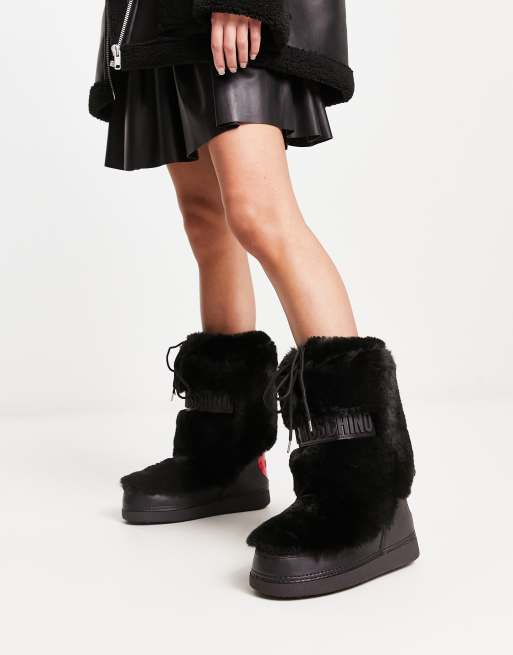 Moschino faux fur clearance boots