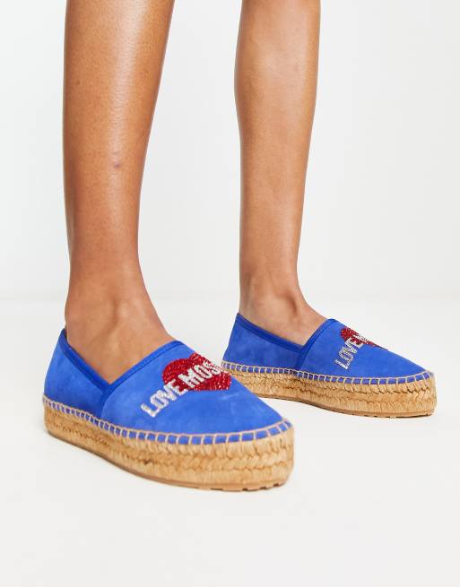 Love Moschino logo espadrilles in blue