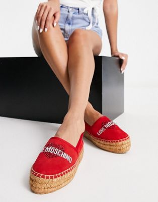 Love Moschino logo espadrilles in red