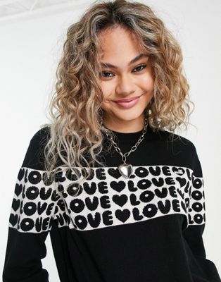 Love Moschino logo front sweatshirt in black
