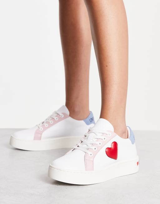 Love Moschino logo heart trainer in multi