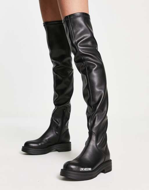 Love moschino over the sales knee boots