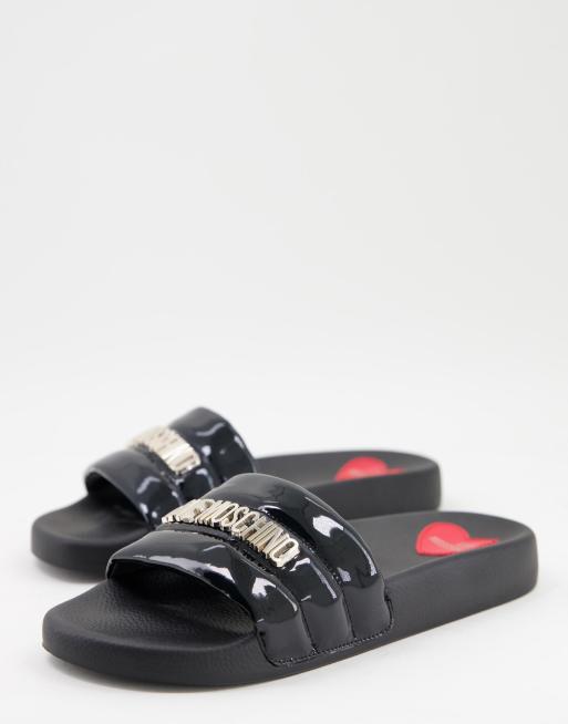 Moschino best sale black sliders