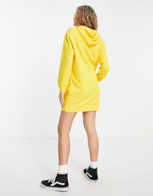 Love Moschino logo patch hoodie dress in yellow ASOS