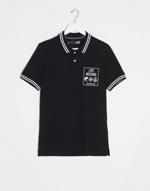 Love moschino polo discount shirt with contrast collar