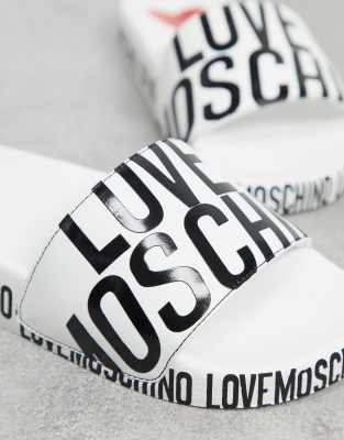 moschino white sliders