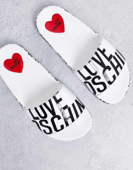 Moschino slides 2024 white