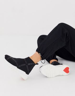 Love Moschino logo sock hi-top trainer 