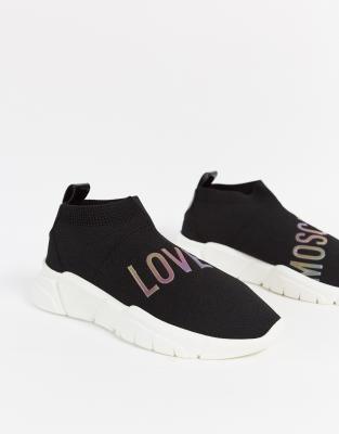 love moschino sock trainers black