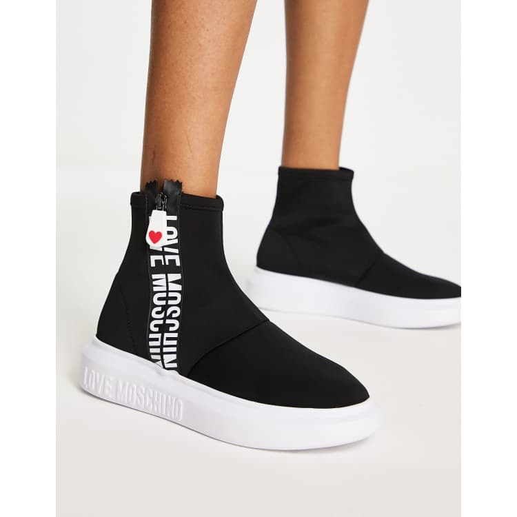 Love moschino logo sock trainers shop