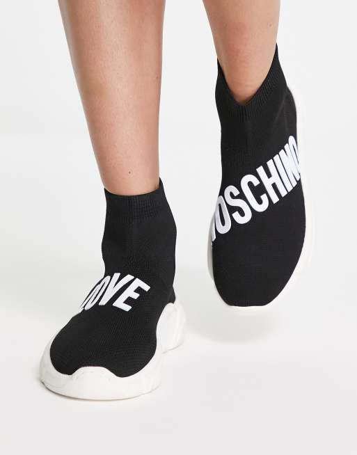 Moschino logo deals sock sneakers