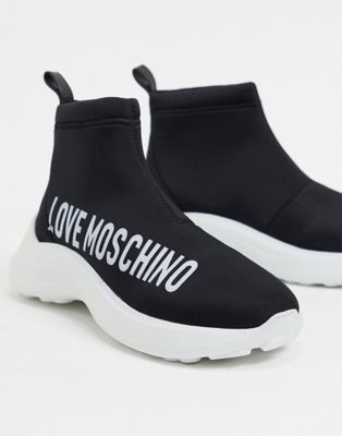 Love Moschino logo sock trainers in 