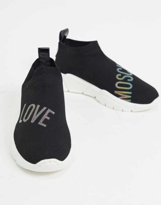 Love moschino logo hot sale sock trainers