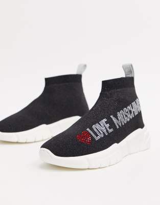 womens moschino sock trainers