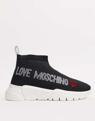 womens moschino sock trainers