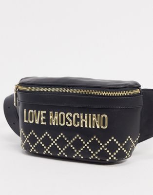 Love Moschino logo studded fanny pack 