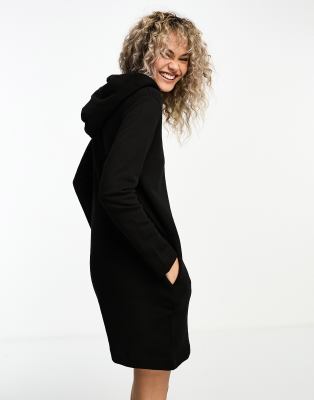 Love Moschino logo sweatshirt dress with hood in black | ASOS