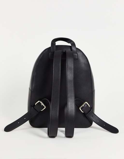 Love Moschino logo tape backpack in black