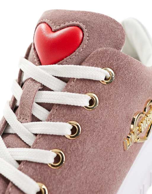 Love Moschino logo trainers in dark pink ASOS