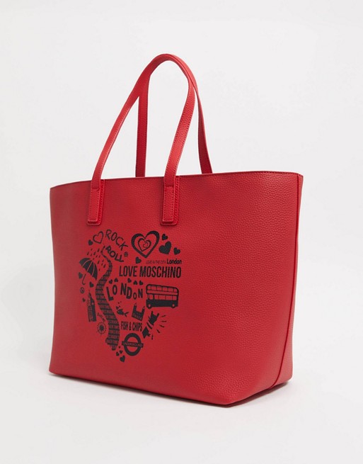 Love Moschino London tote bag in red