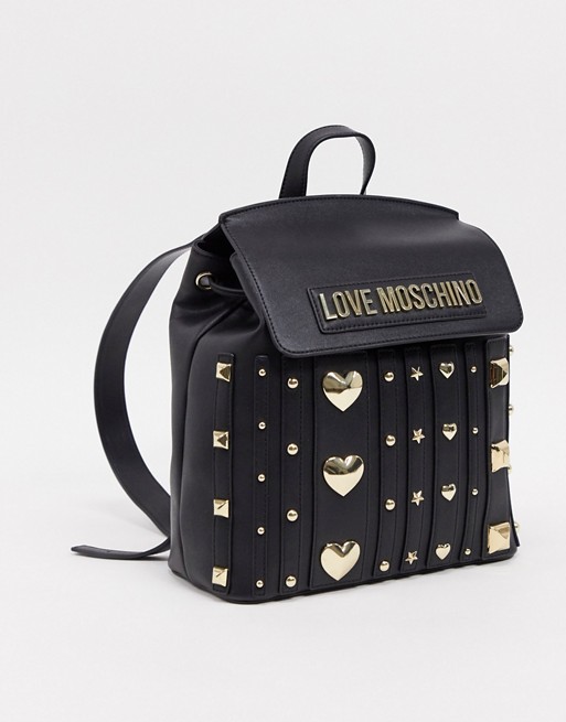 Love Moschino love and more studded backpack in black