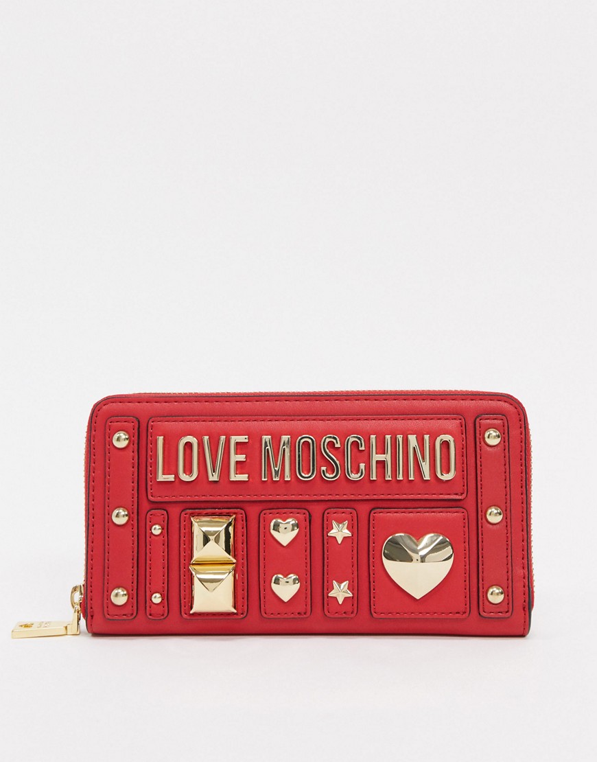 Love Moschino love and more studded purse in red