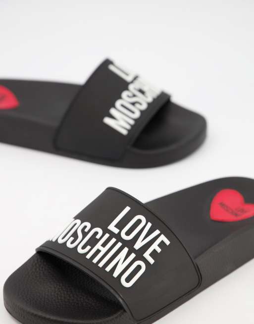 Love Moschino Love Claquettes Noir