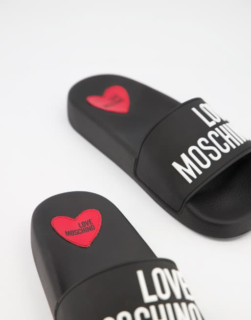 Love Moschino Love Claquettes Noir