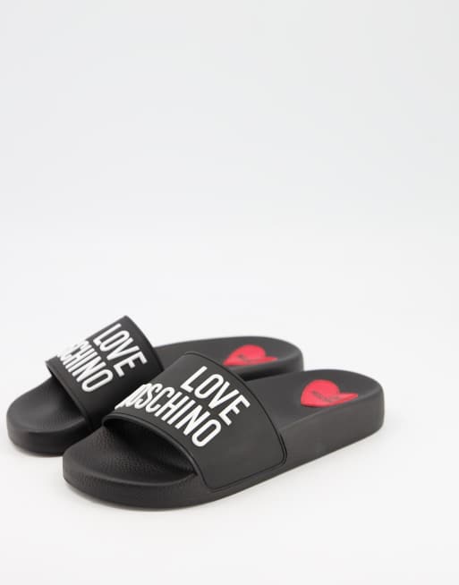 Love Moschino Love Claquettes Noir