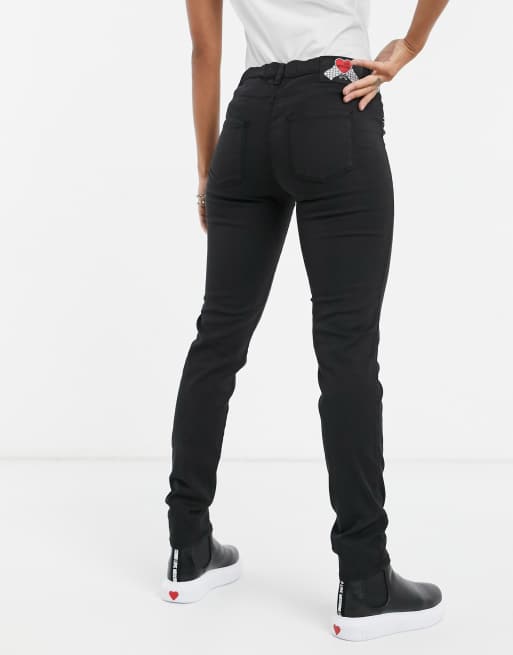 Love Moschino low rise skinny jeans in black, 2 of 4