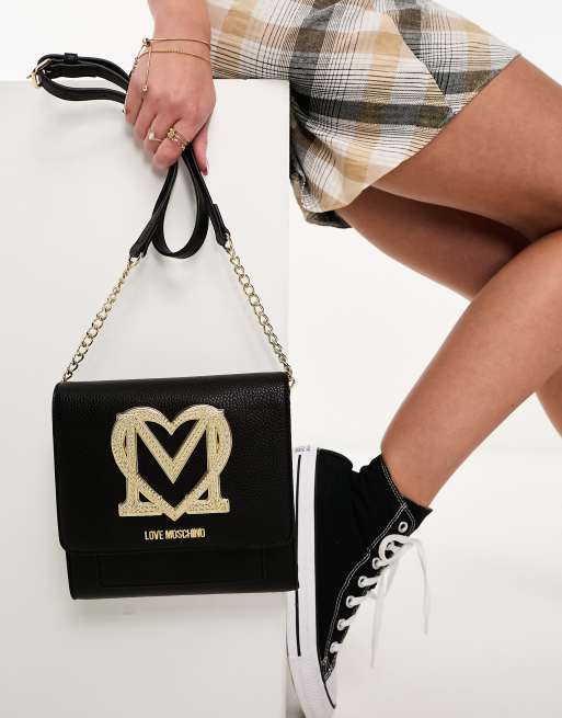 Love Moschino – Mała czarna torebka crossbody, 3 z 4