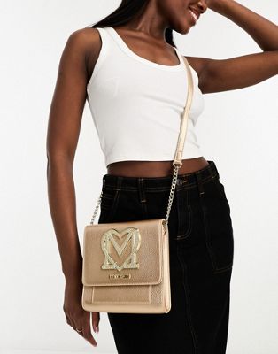 Love Moschino mini cross body bag in gold