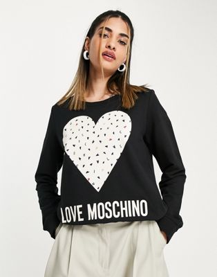 Love Moschino mini heart logo sweatshirt in black
