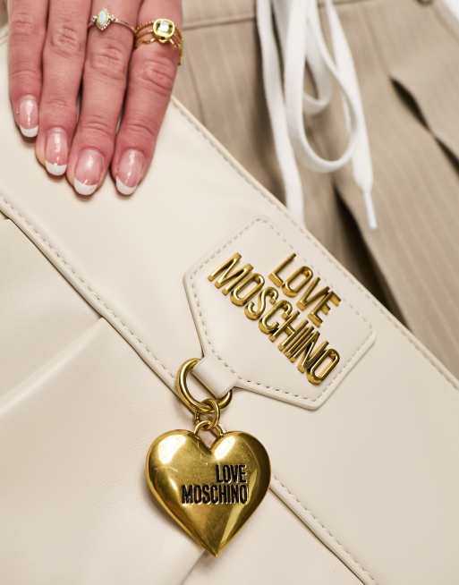 Love Moschino mini shoulder bag with scarf charm in cream, 2 of 4