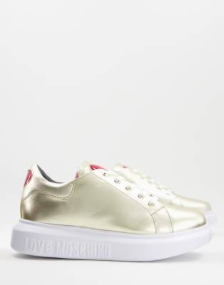 Love Moschino minimal sneakers in gold